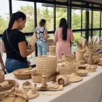 artesanato com fibra de bananeira