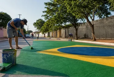 pintura de ruas na Copa