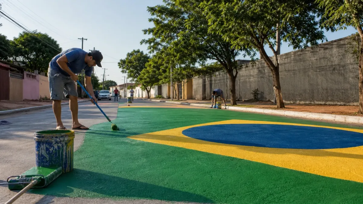 pintura de ruas na Copa